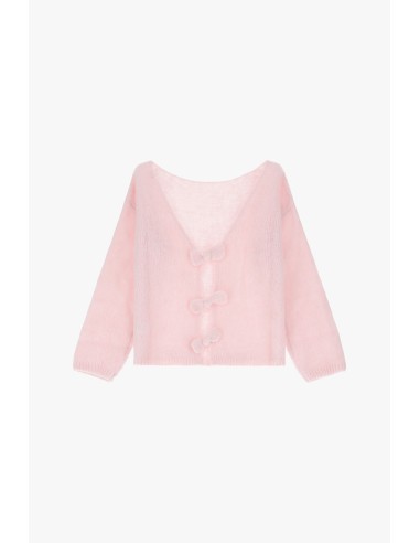 Please cardigan Rose poudre en alpaga melangé...