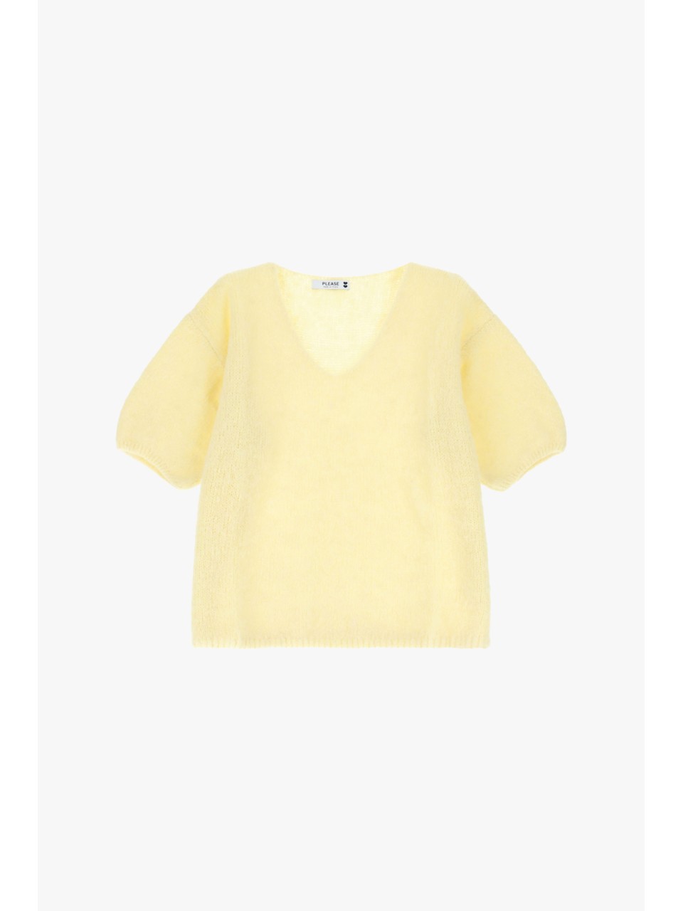 copy of Please Femme Pull noir en alpaga a manches courtes