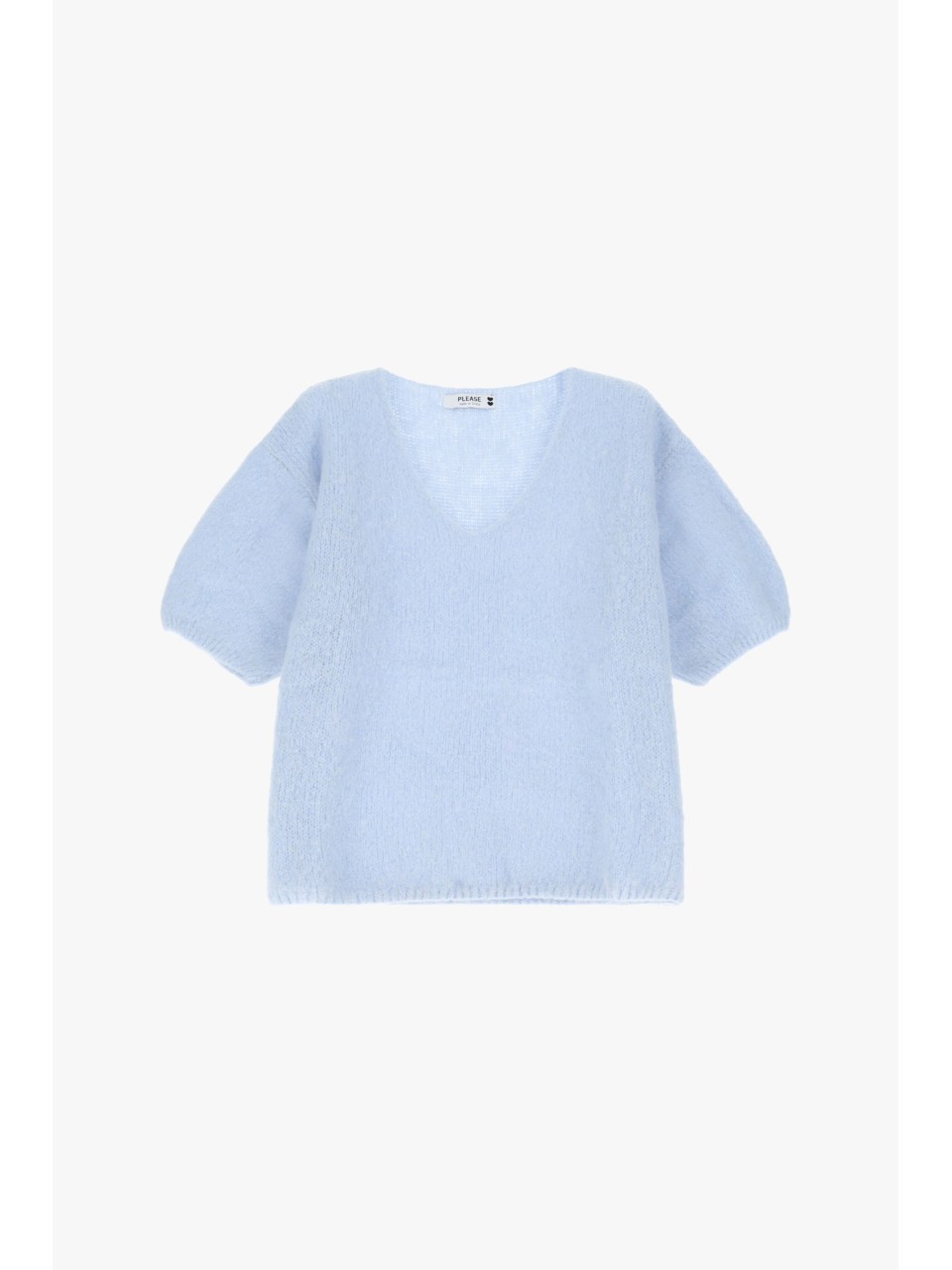 copy of Please Femme Pull noir en alpaga a manches courtes