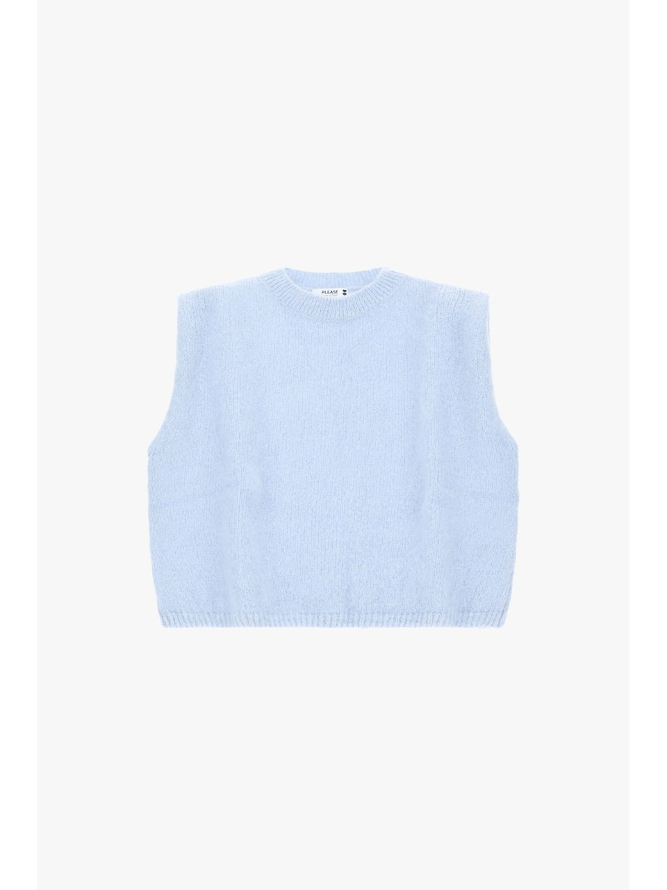 Please Femme Pull Mohair bleu ciel sans manches