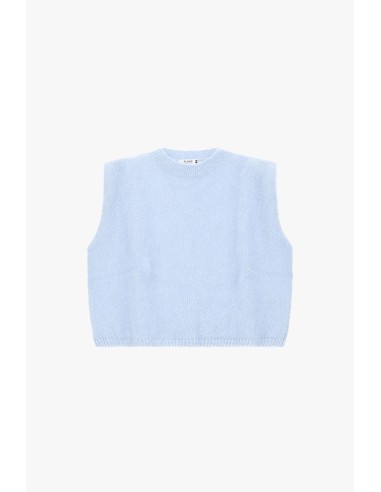 Please Femme Pull Mohair bleu ciel sans manches