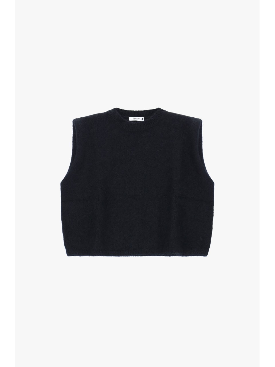 Please Femme Pull Mohair Noir sans manches