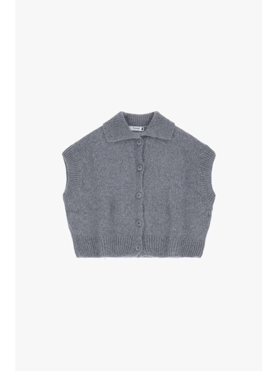 copy of Please Femme gilet court boutonné en laine vierge...