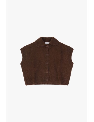 Please gilet court Nutella en laine vierge et mohair