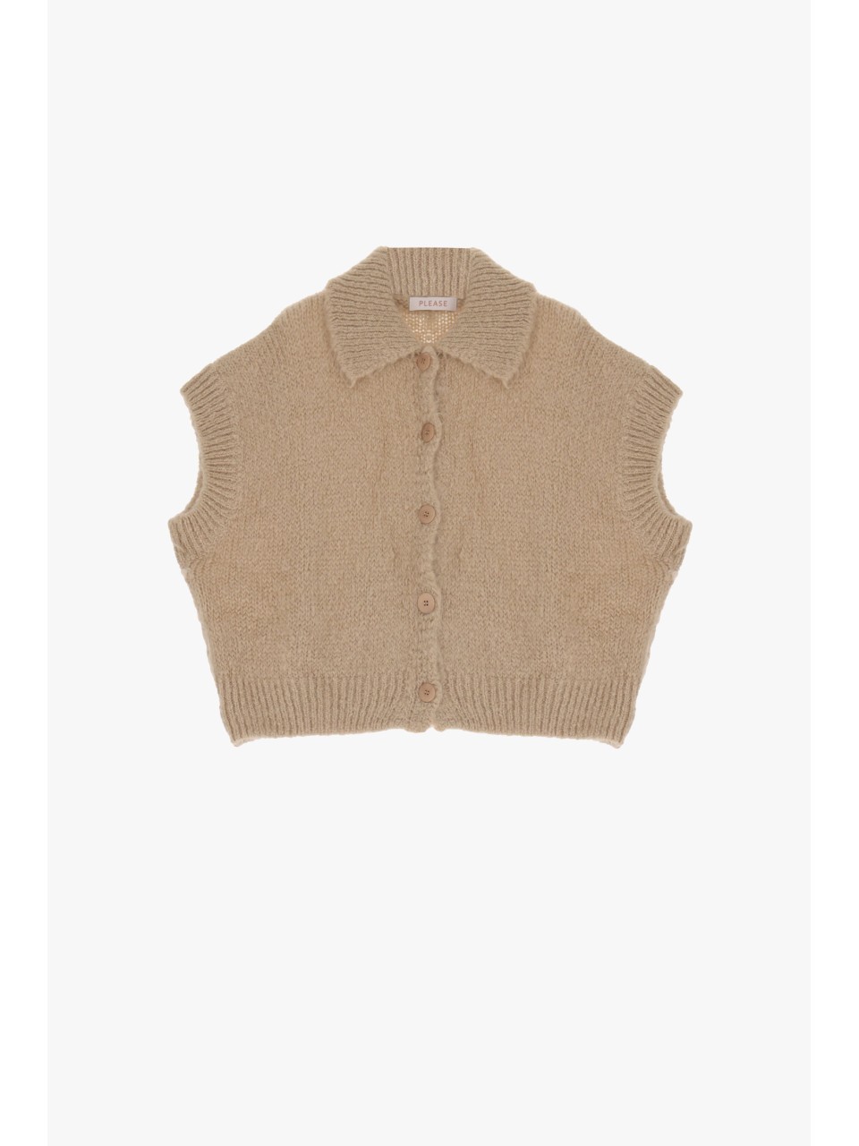 copy of Please Femme gilet court boutonné en laine vierge...
