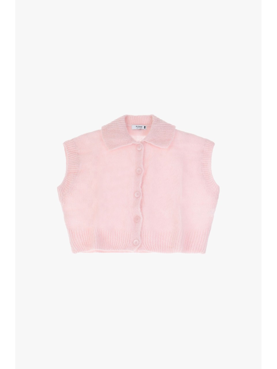 copy of Please Femme gilet court boutonné en laine vierge...