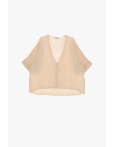 Please cardigan oversize écru en laine vierge...