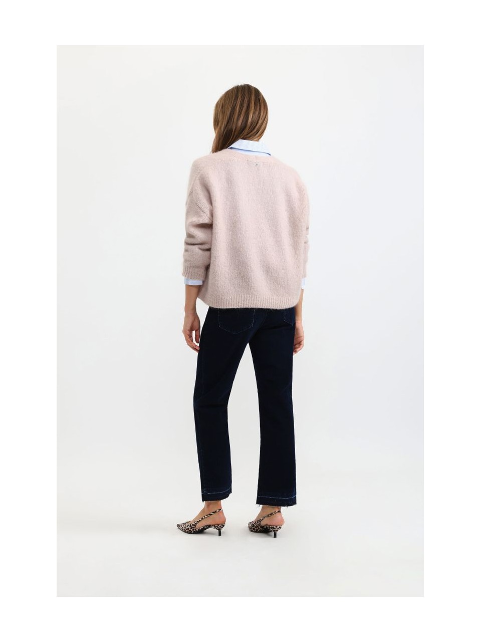 Please cardigan oversize écru en laine vierge et mohair 2