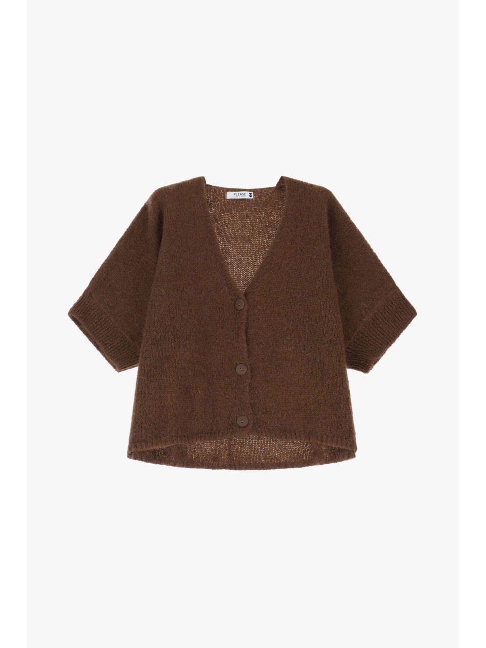 Please cardigan oversize Nutella en laine vierge et mohair