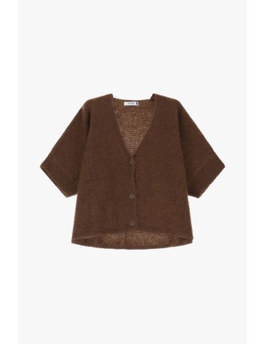 Please cardigan oversize Nutella en laine vierge et mohair
