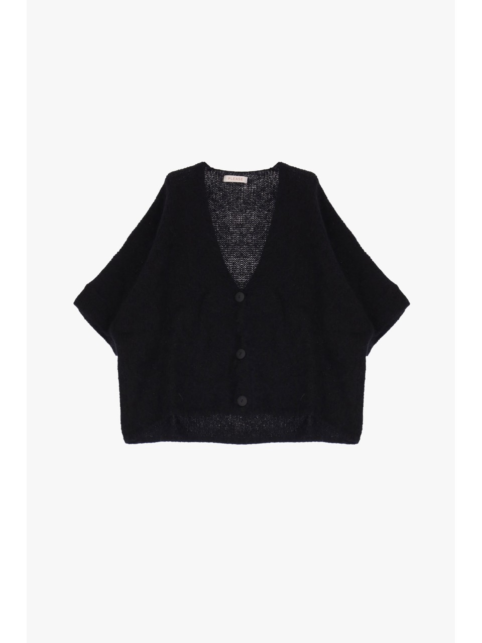 Please cardigan oversize Noir en laine vierge et mohair