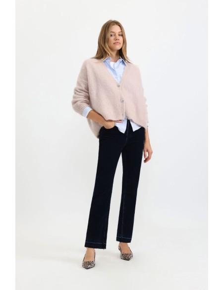 Please cardigan oversize Jaune en laine vierge et mohair