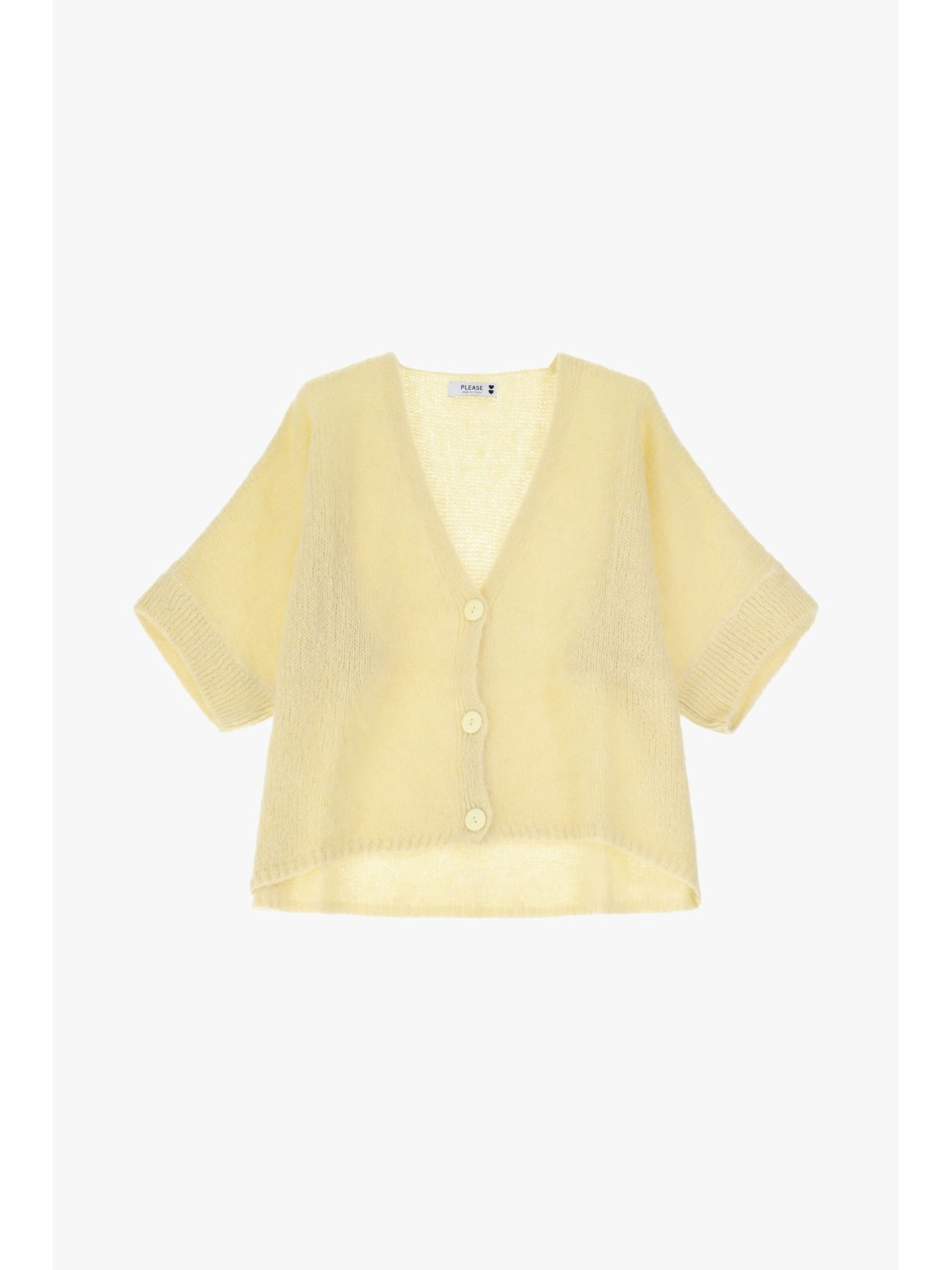Please cardigan oversize Jaune en laine vierge et mohair