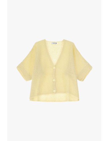 Please cardigan oversize Jaune en laine vierge et mohair