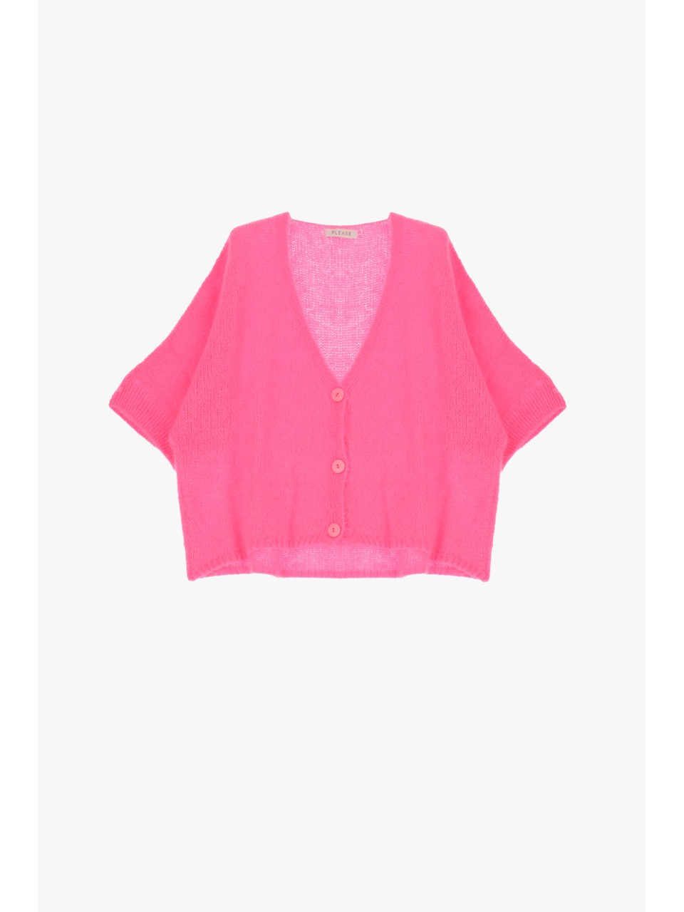 Please cardigan oversize Rose Fuschia en laine vierge et...