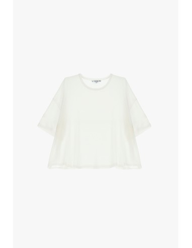Please Maxi T-shirt ecru en laine melangée ecrue