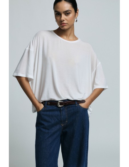 copy of Please Maxi T-shirt ecru a manches mi-longues