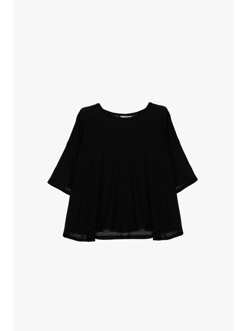 Please Maxi T-shirt Noir en laine melangée