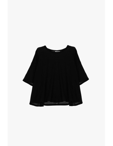 Please Maxi T-shirt Noir en laine melangée