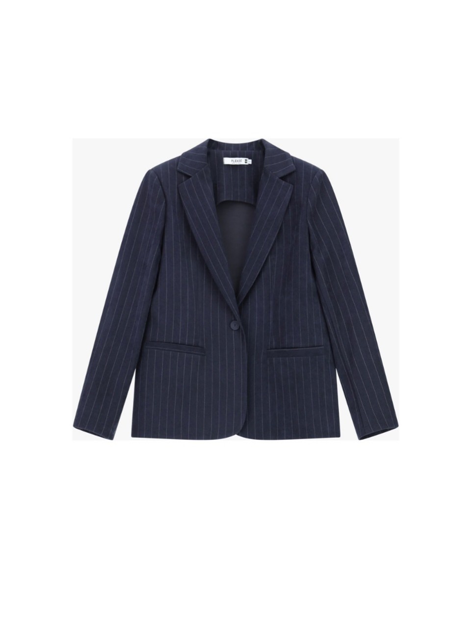 Please femme blazer de tailleur en velours bleu marine rayé