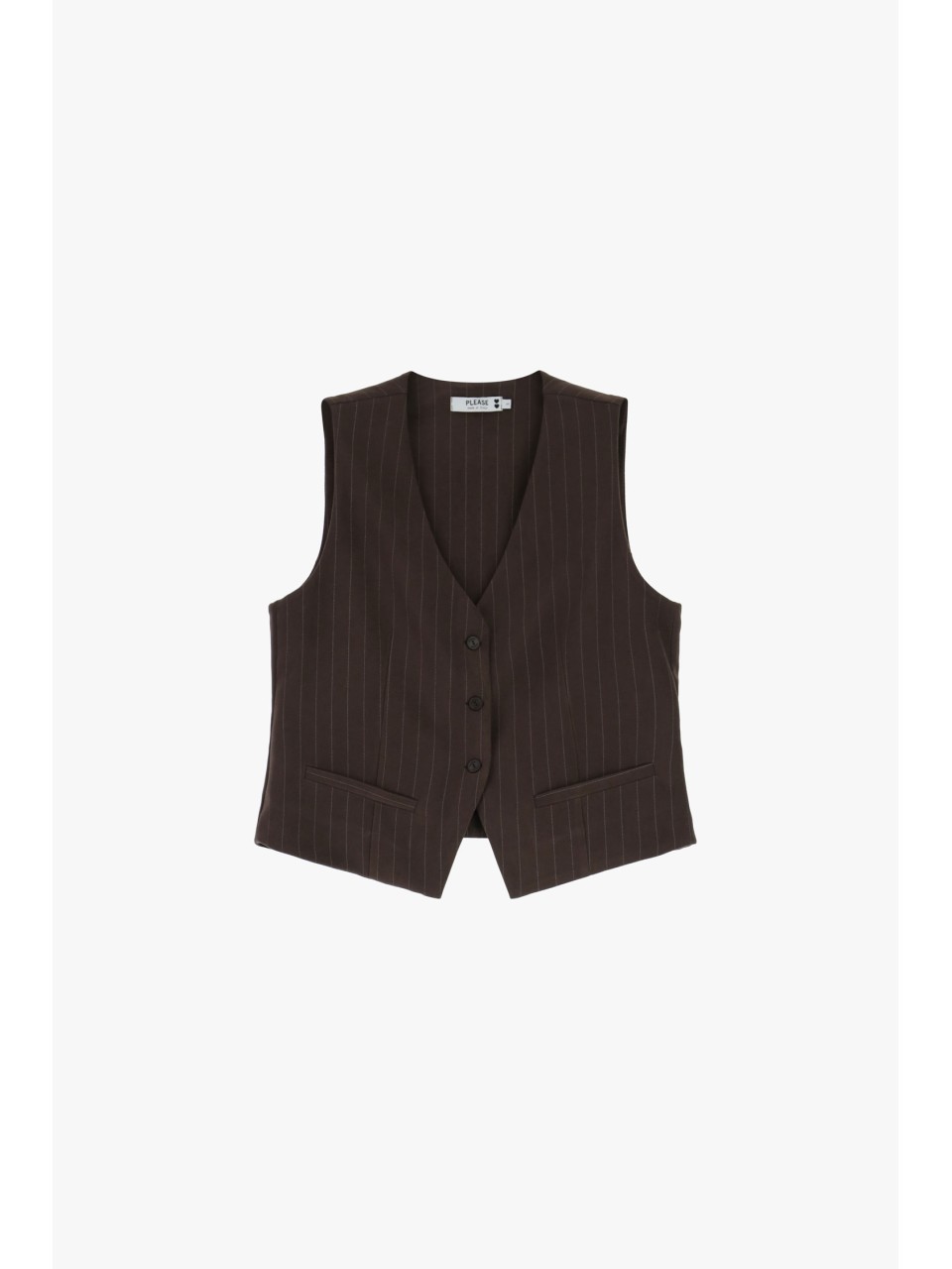 Please Gilet de tailleur en Velours rayé Chocolat