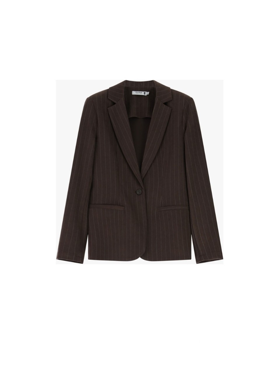 Please Gilet de tailleur en Velours rayé Chocolat 2