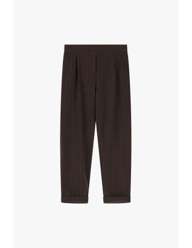 Please Gilet de tailleur en Velours rayé Chocolat