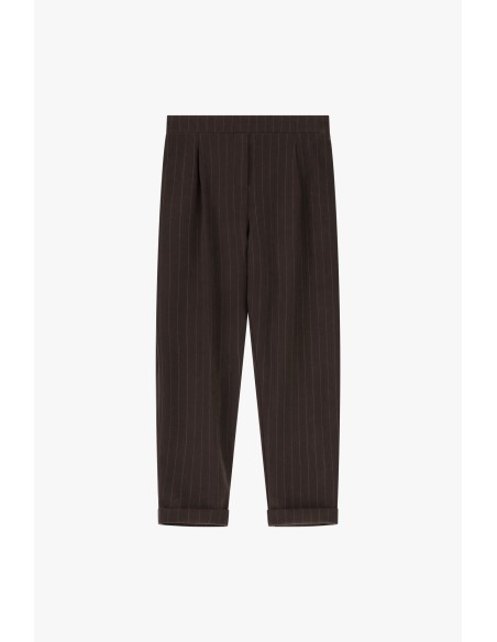 Please Gilet de tailleur en Velours rayé Chocolat