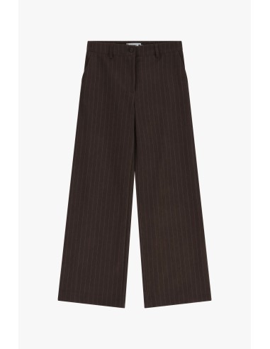 Please pantalon  Large en velours rayé Chocolat