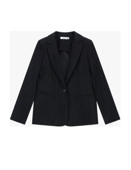 copy of Please femme blazer de tailleur en crêpe fluide bleu marine rayé