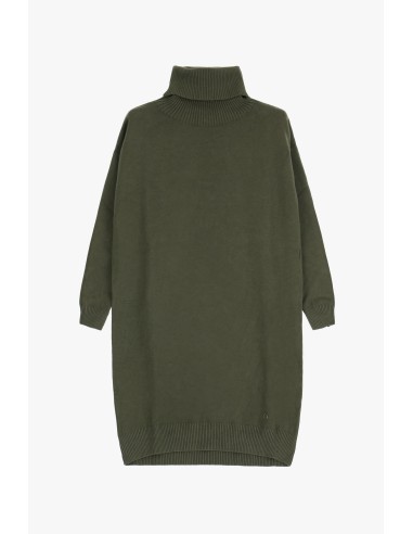 copy of Please Femme robe col roulé en viscose coloris kaki (militare)