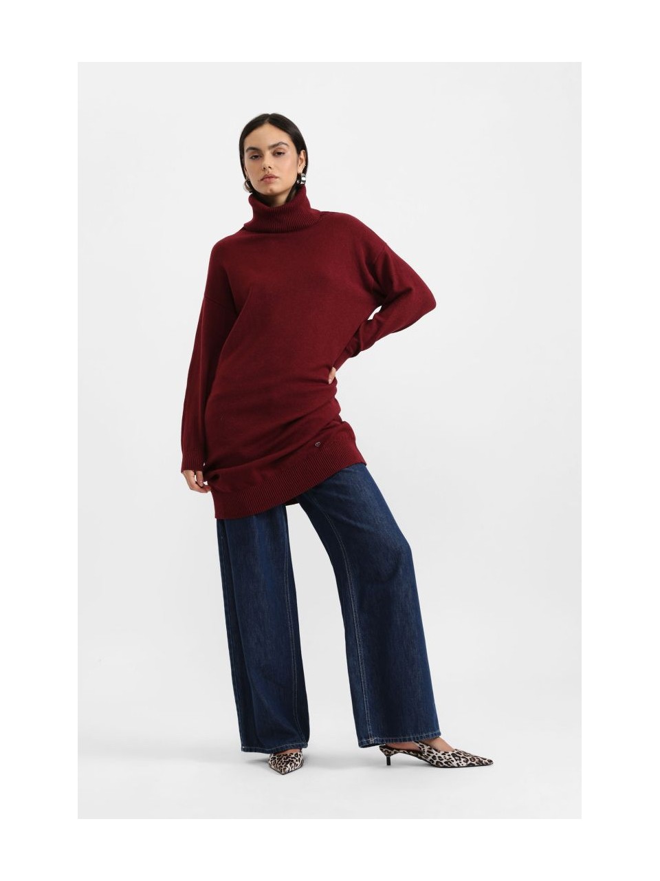 copy of Please Femme robe col roulé en viscose coloris... 2