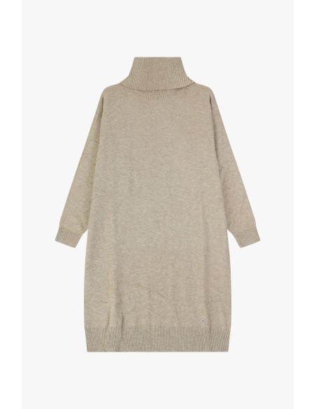 copy of Please Femme robe col roulé en viscose coloris kaki (militare)