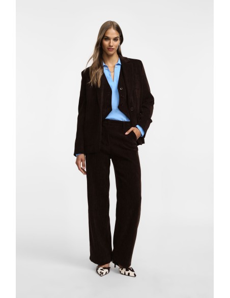 Please pantalon Palazzo en velours chocolat