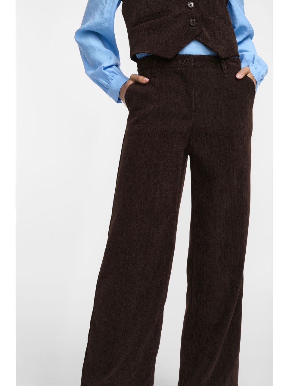 Please pantalon Palazzo en velours chocolat 2