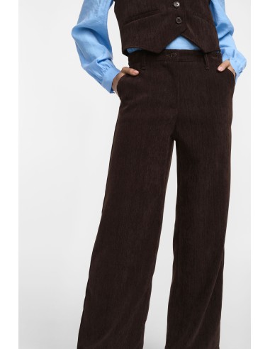 Please pantalon Palazzo en velours chocolat