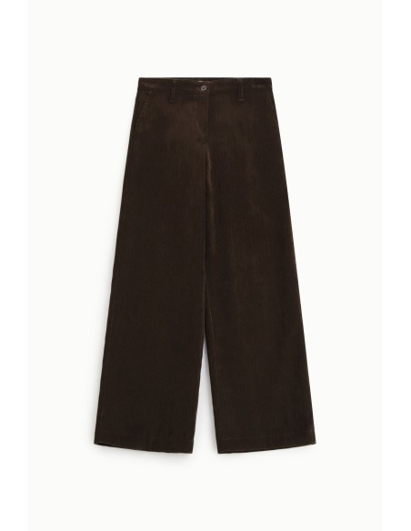 Please pantalon Palazzo en velours chocolat