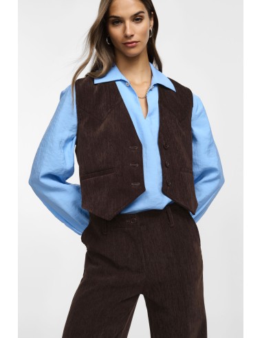 Please gilet en velours chocolat