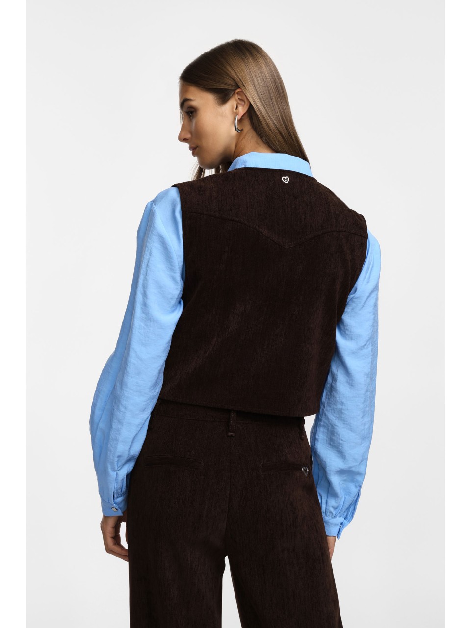 Please gilet en velours chocolat 2