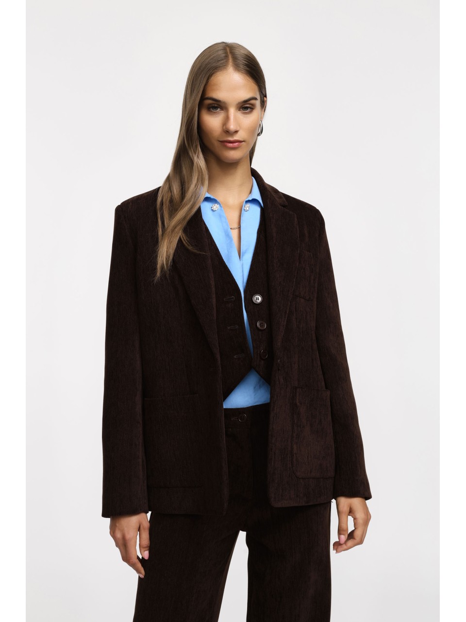 Please Blazer en velours chocolat