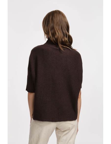 Please pull col roulé à manches courtes