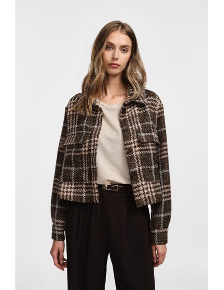 Please Veste courte en Tweed Marron