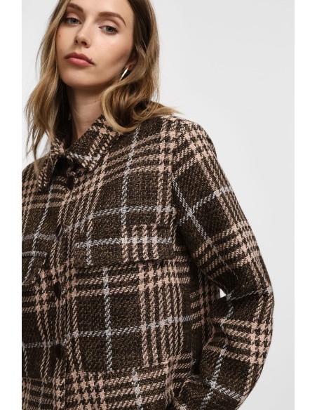 Please Veste courte en Tweed Marron