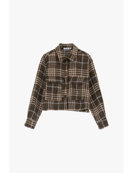 Please Veste courte en Tweed Marron