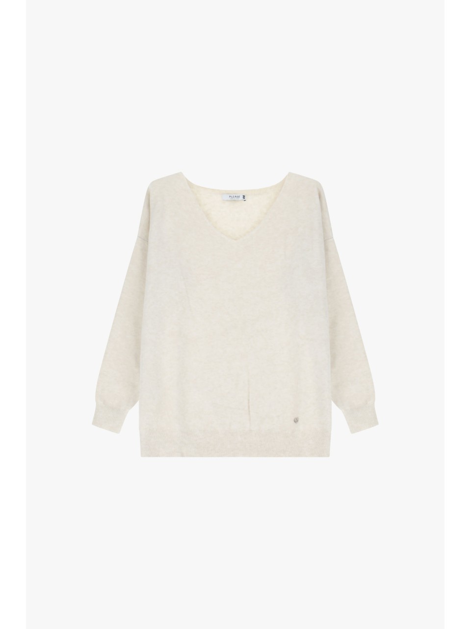 copy of Please Femme pull fin ecru avec col en V