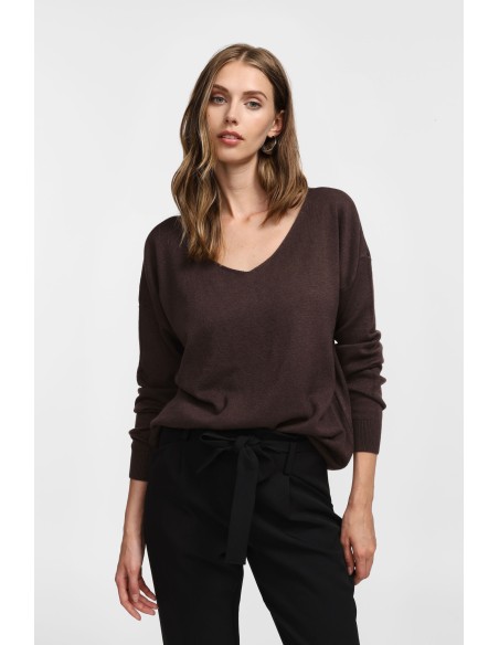 copy of Please Femme pull fin ecru avec col en V