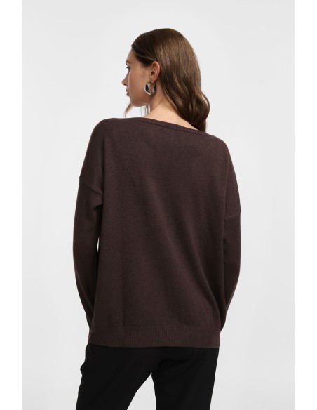 copy of Please Femme pull fin ecru avec col en V