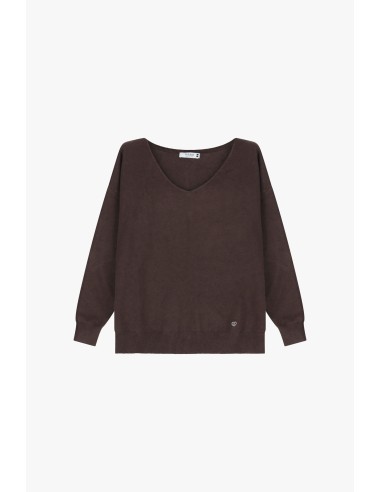 copy of Please Femme pull fin ecru avec col en V