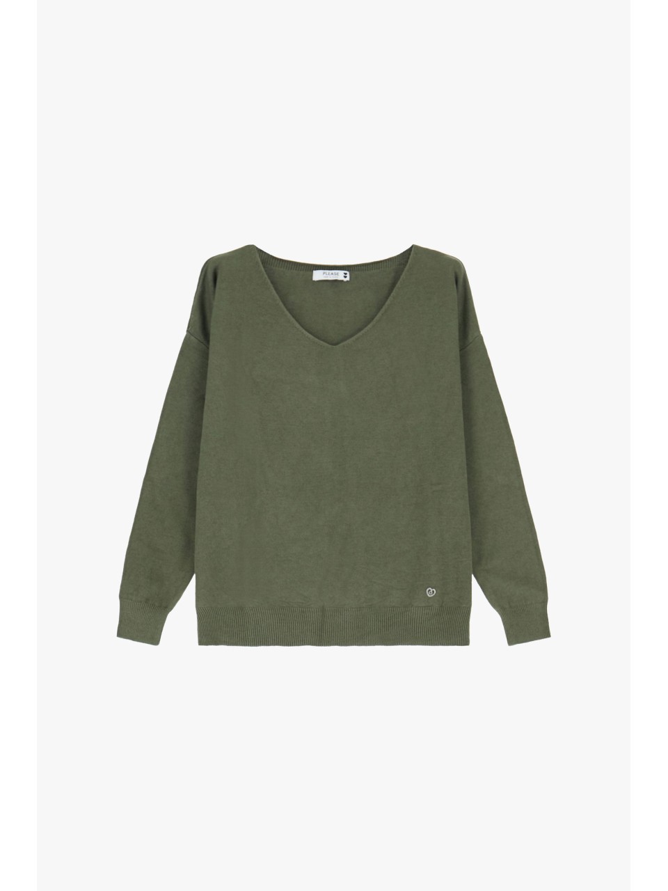 copy of Please Femme pull fin ecru avec col en V