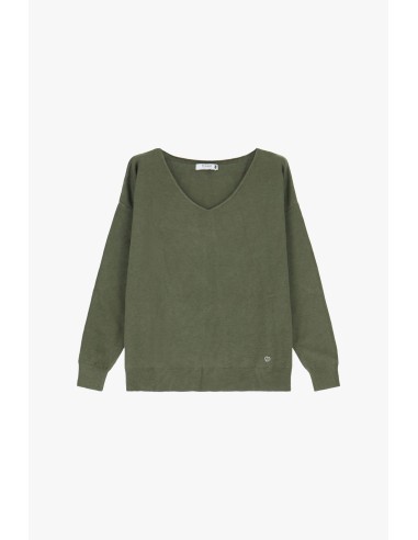 copy of Please Femme pull fin ecru avec col en V